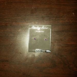 Sterling silver, amethyst stone earrings